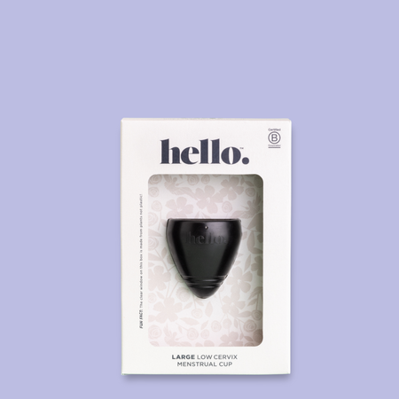 Hello Cup Low Cervix | Menstrual Cup | Black