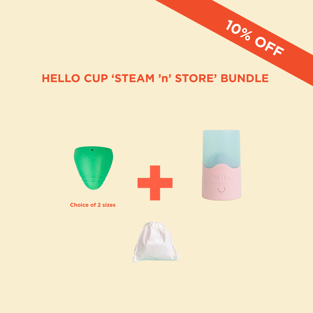 Hello Cup Low Cervix Steam 'N' Store Bundle