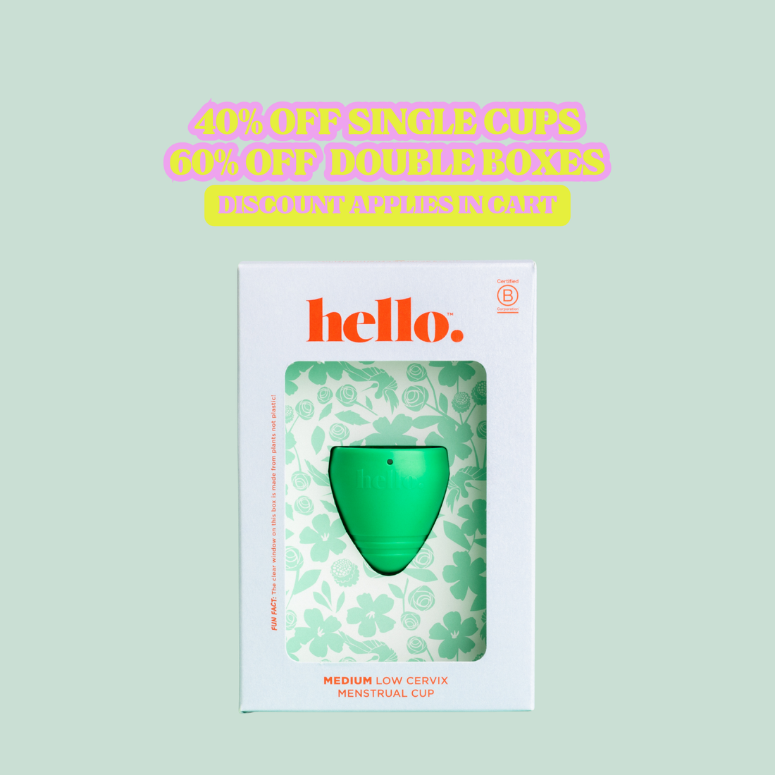 Hello Cup Low Cervix | Menstrual Cup