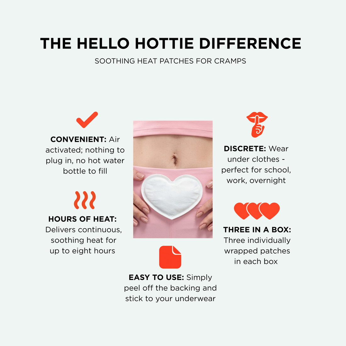Hello Hottie Air Activated Heat Patches - 3 Pack
